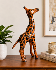 Handcrafted Leather Giraffe - 6 Inch