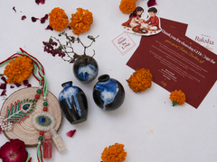 Nizamabad Black Pottery Trio-Bhaiya-Bhabhi Rakhi Gift Hamper Combo 10