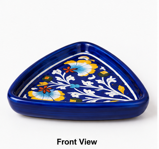 Blue & Yellow Floral Triangle tray