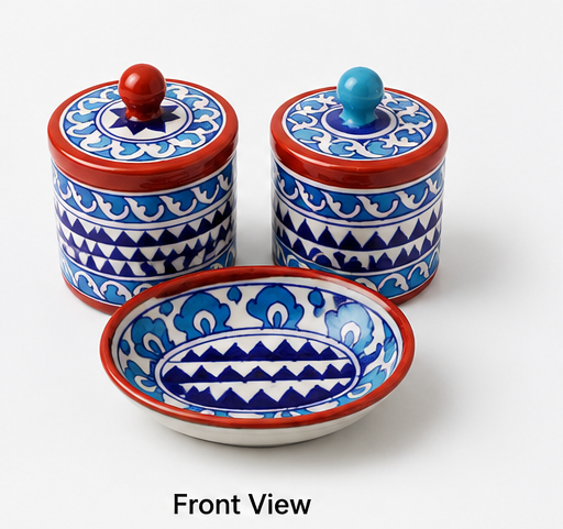 Blue & Red kitchen Container set of 3
