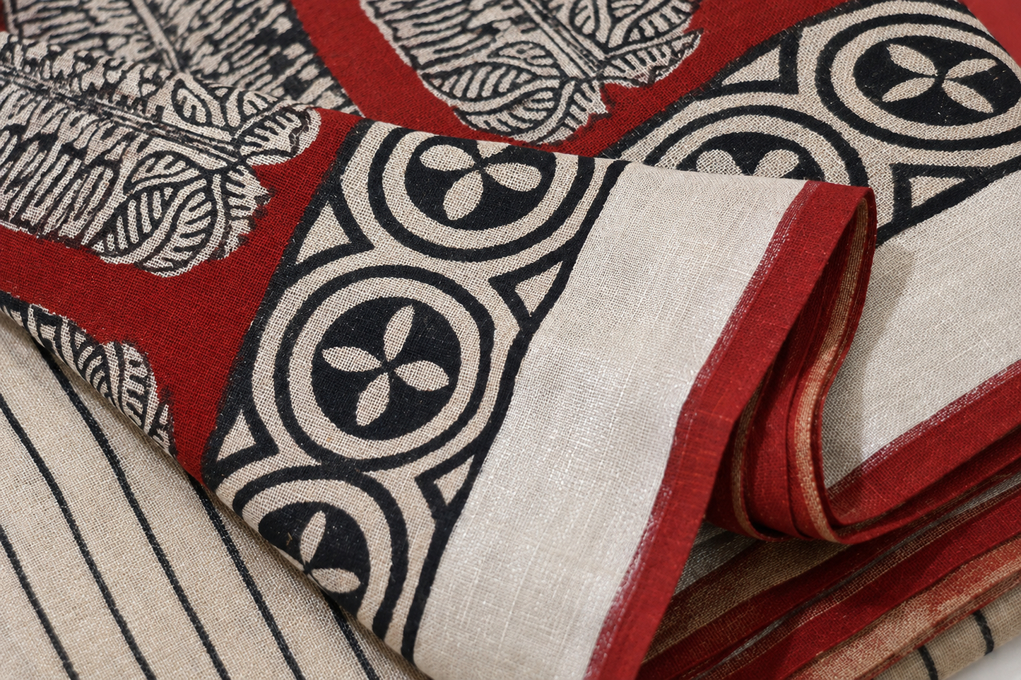 Linen Saree Set – Beige- Rakhi Return Gift for Sister Combo 1