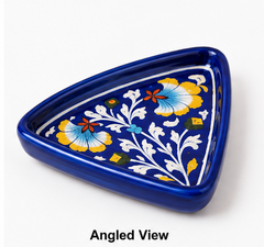 Blue & Yellow Floral Triangle tray