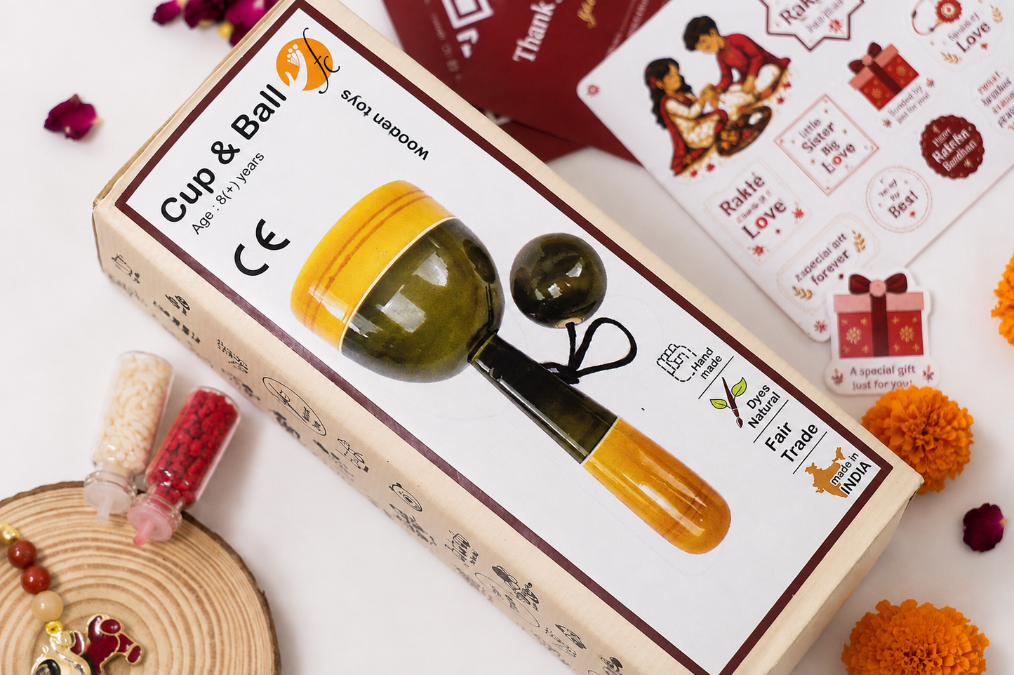Cup & Ball Game Set- Kids Rakhi Combo 3