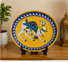 Designer Handmade Blue Pottery Of Jaipur Wall Plate