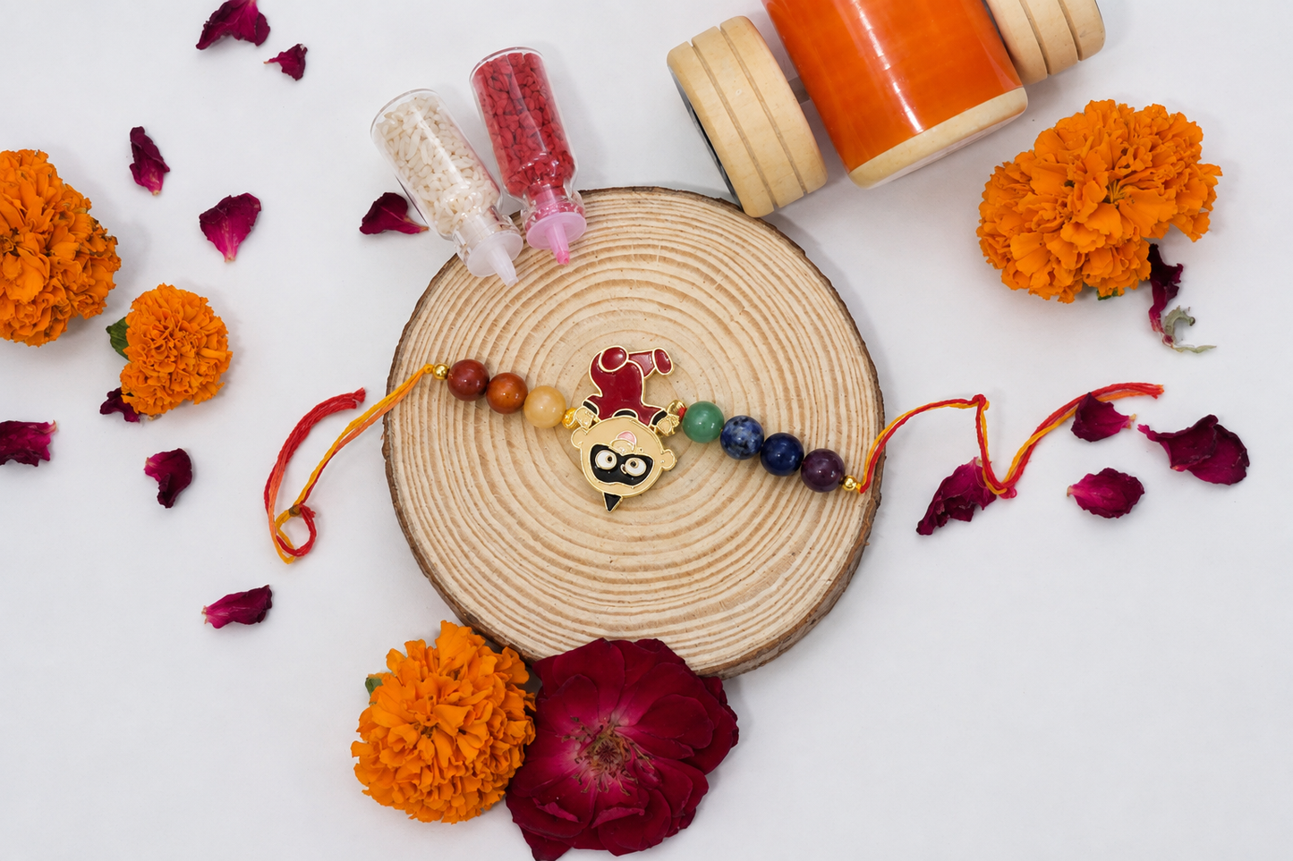 Wooden Tractor Rakhi Set - Kids Combo 1