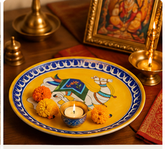 Designer Handmade Blue Pottery Of Jaipur Wall Plate