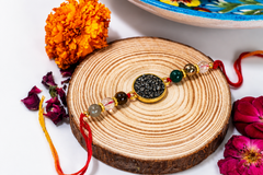 Jaipur Blue Pottery Rakhi Gift Hamper-Rakhi Thali Set Combo 1