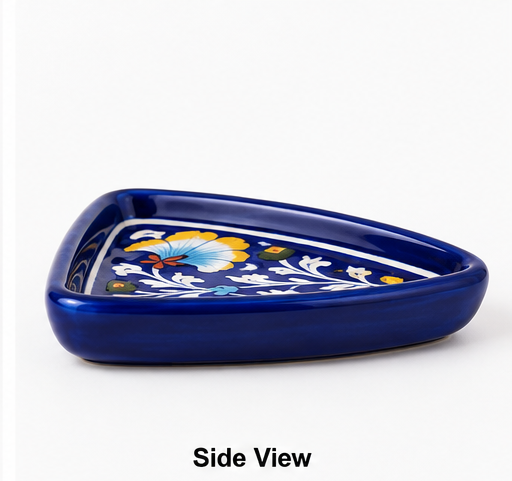 Blue & Yellow Floral Triangle tray