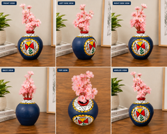 Blue Tribal Terracota vase