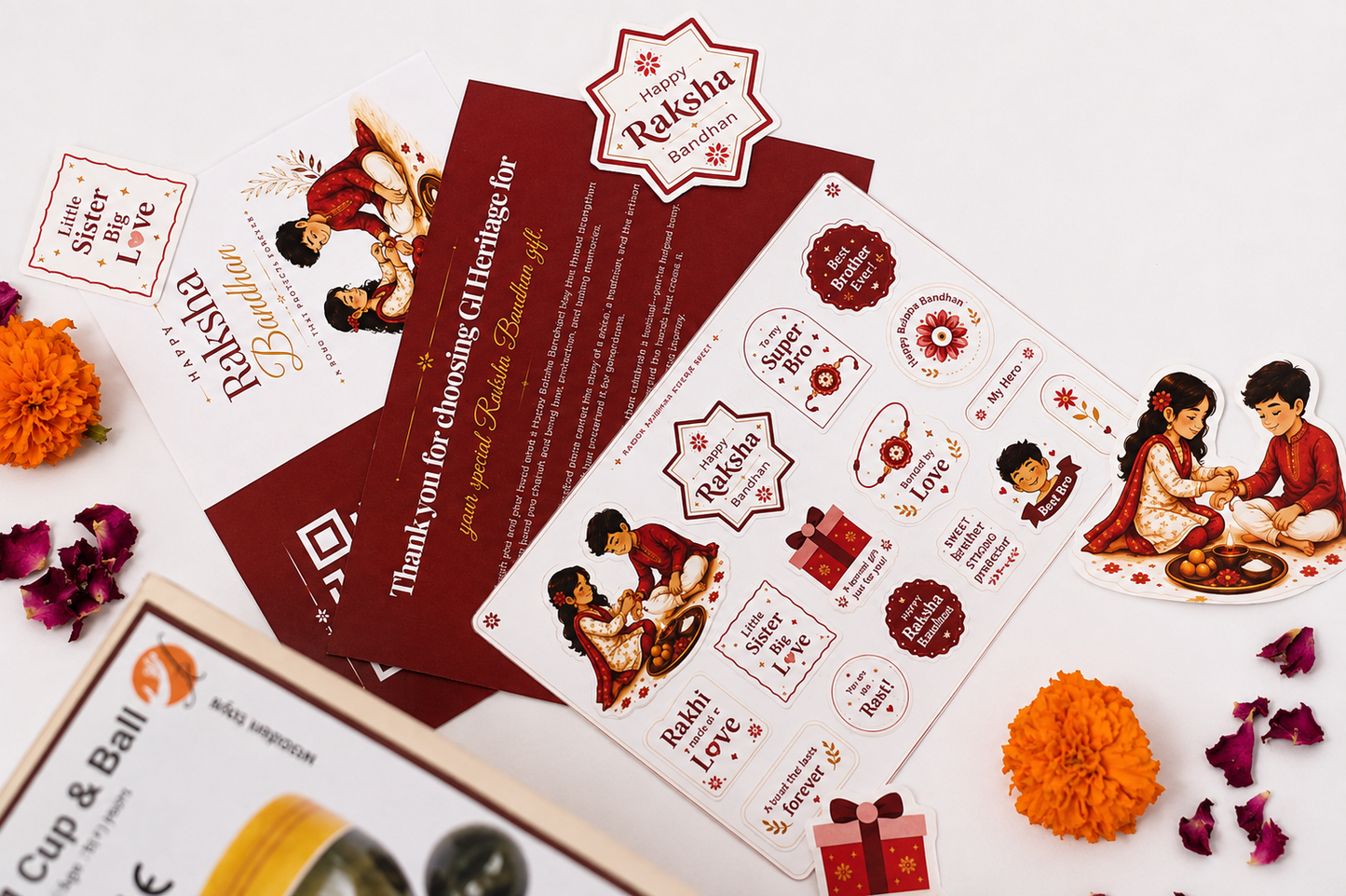 Cup & Ball Game Set- Kids Rakhi Combo 3