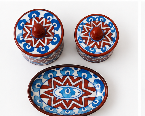 Red & Blue Kitchen Container set of 3