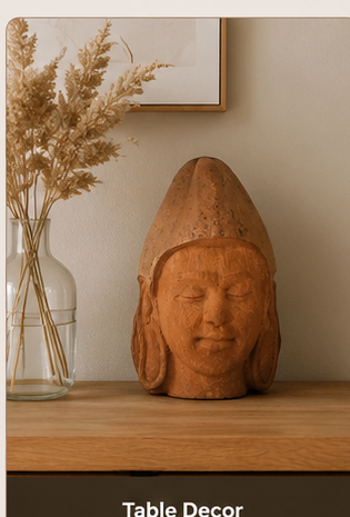 Gautam Buddha Face Coconut Shell Craft