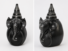 Handmade Eco-friendly Beautiful Black Pottery of Nizamabad Lord Ganesh Shaped Money Bank/ Gullakh