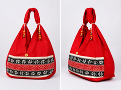 Toda Embroidered Work Bag - Red
