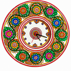Beautiful Flower Design Handpainted Clock