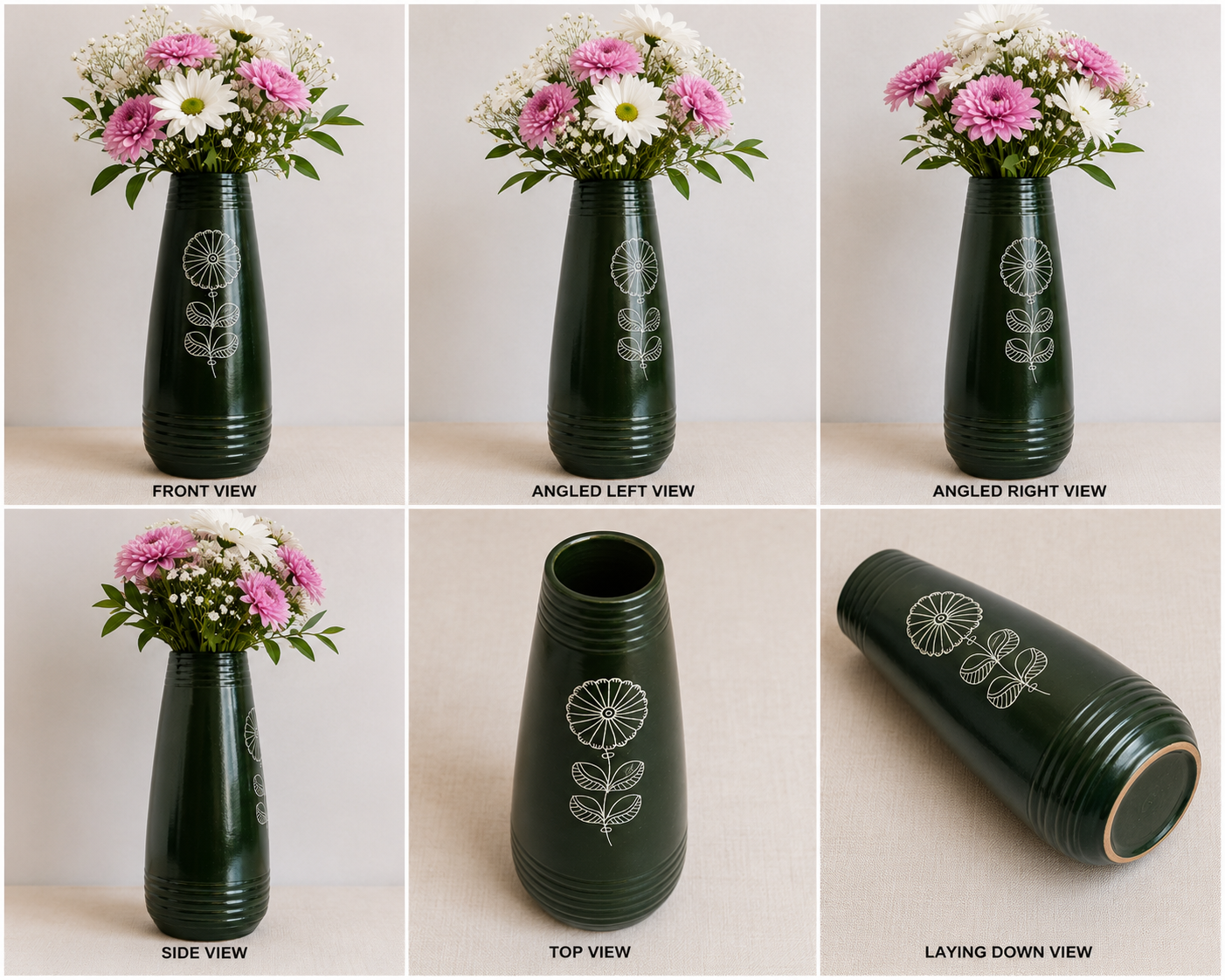 Handmade Eco-friendly Beautiful Black Pottery of Nizamabad Flower Vase