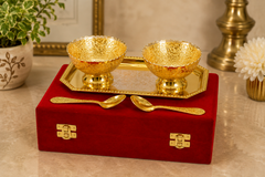 Brass Finish Designer Bowl Set of 2