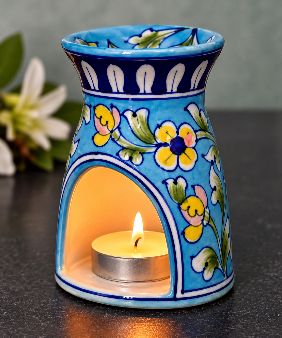 Handmade Blue Pottery of Jaipur Tea Light Diffuser