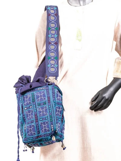 Blue cotton bag