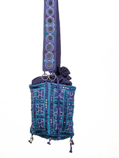 Blue cotton bag