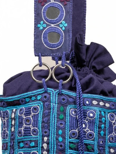 Blue cotton bag