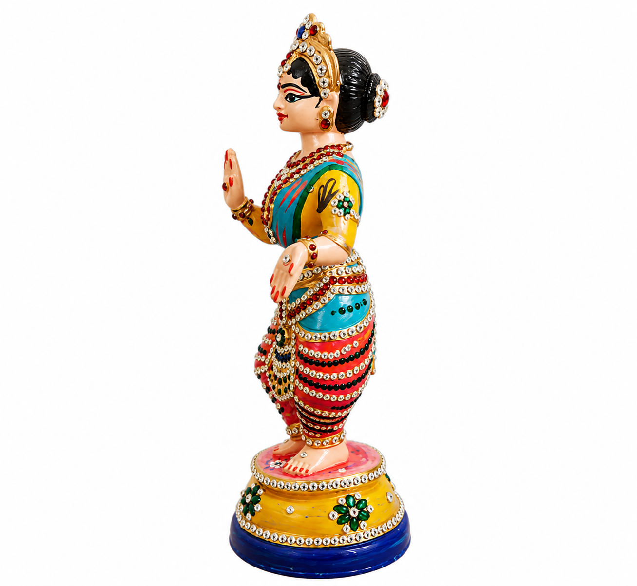 Multicolored Thanjavur Dancing Doll - 12 Inch