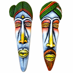 Thirukkanur Blue and Green Face Wall Hanging