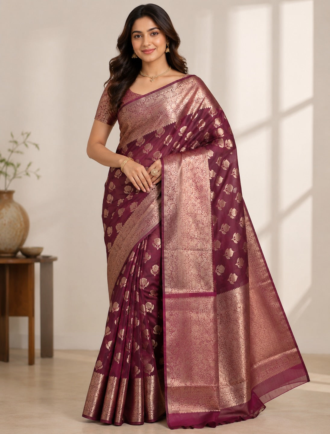 Beautiful Mulberry Kosa Silk Saree