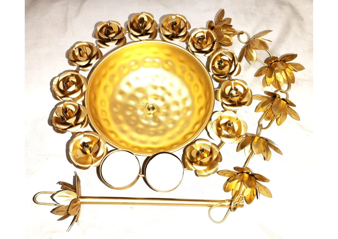 Hanging Decorative Metal Urli Traditional Urli with Chain