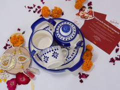 Blue Pottery Tea Kettle Set-Bhaiya-Bhabhi Rakhi Gift Hamper Combo 11