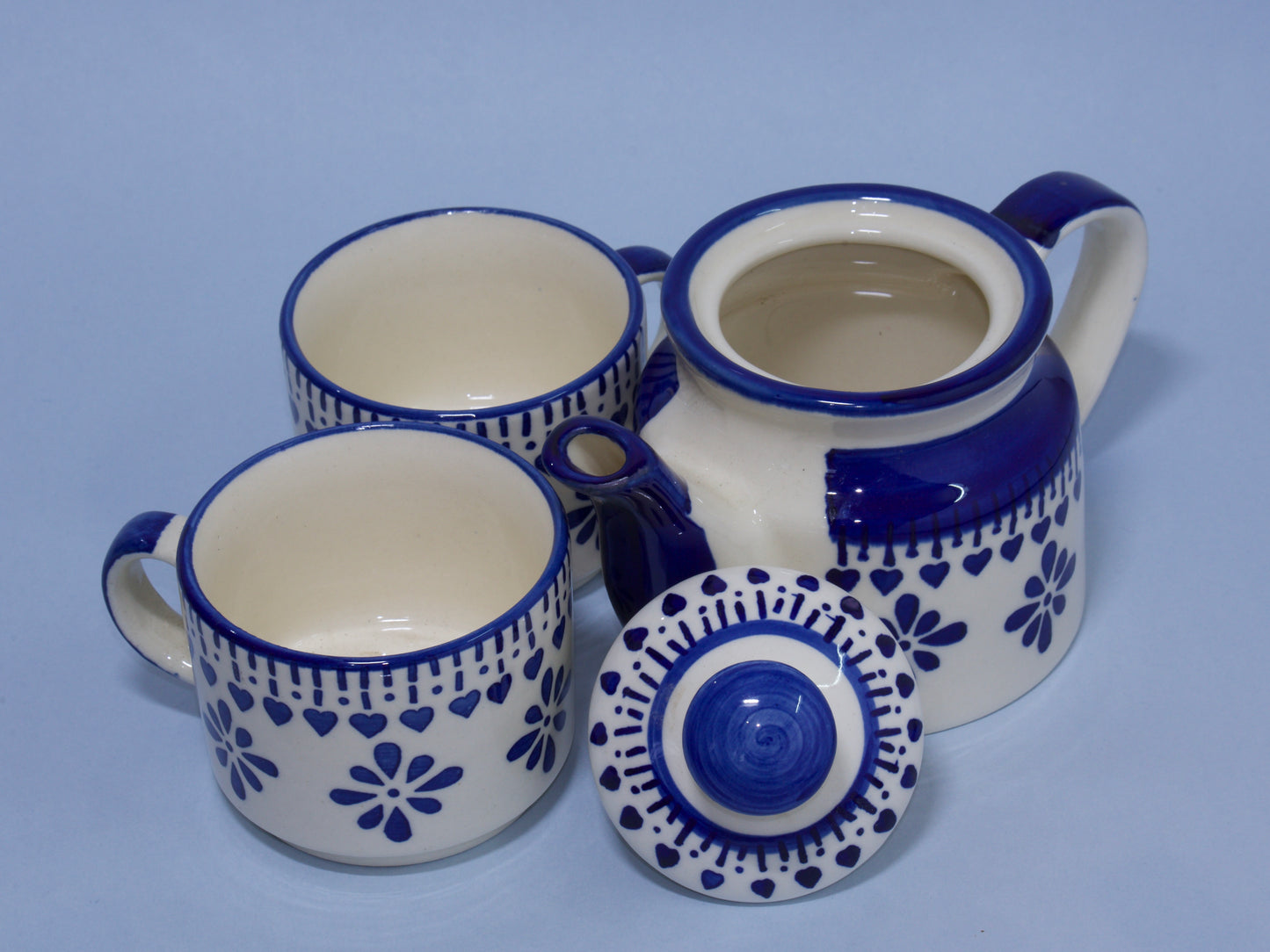 Blue Pottery Tea Kettle Set-Bhaiya-Bhabhi Rakhi Gift Hamper Combo 11