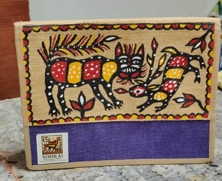 Sohrai Khovar Hand-Painted Jute File Folder