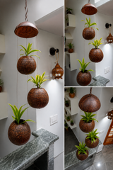 Eco-Friendly Hanging Flower Pot Coconut Shell Crafts of Kerala For Home Decor