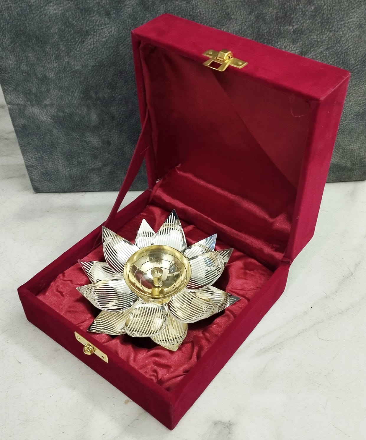 Premium Silver-Finish Lotus Holder
