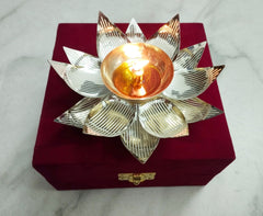 Premium Silver-Finish Lotus Holder