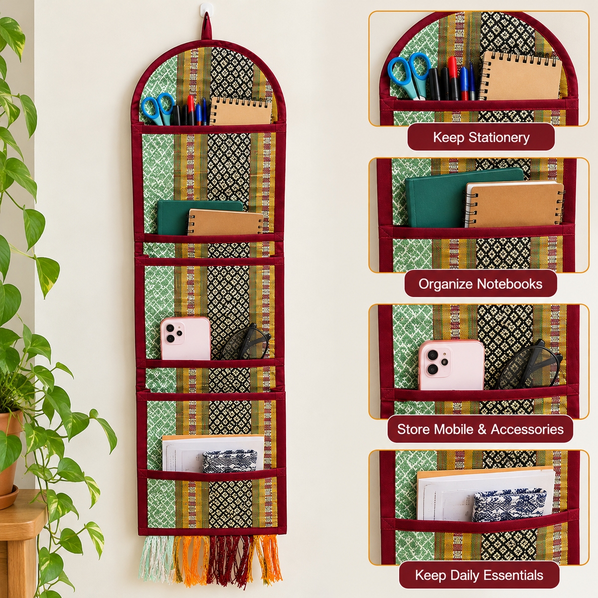 Dark Brown Wall Hanger Madur Kathi