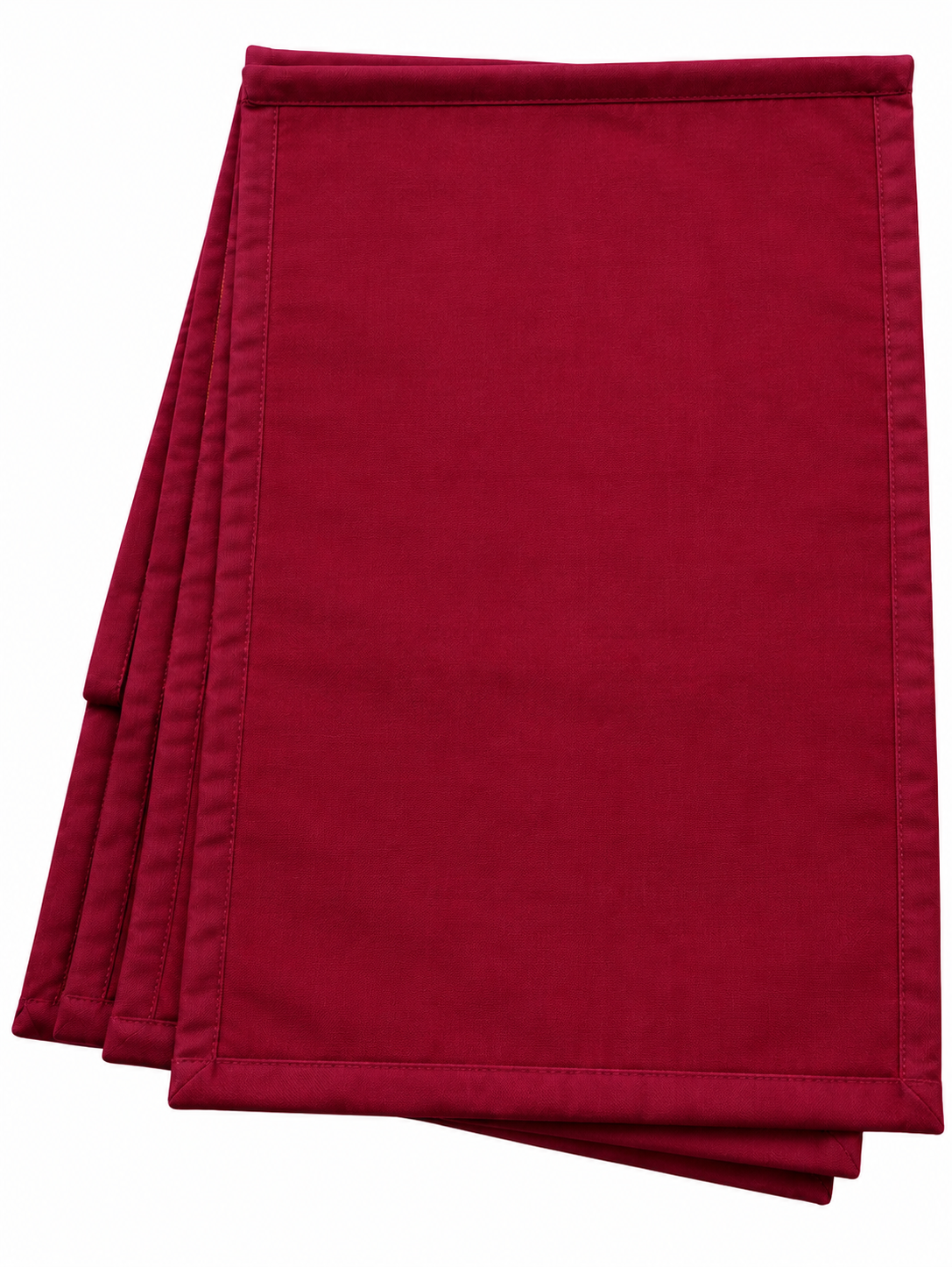 Red & White Set of 6 Madur Kathi Mats