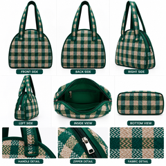 Beautiful Green & Beige Madur Kathi Bag