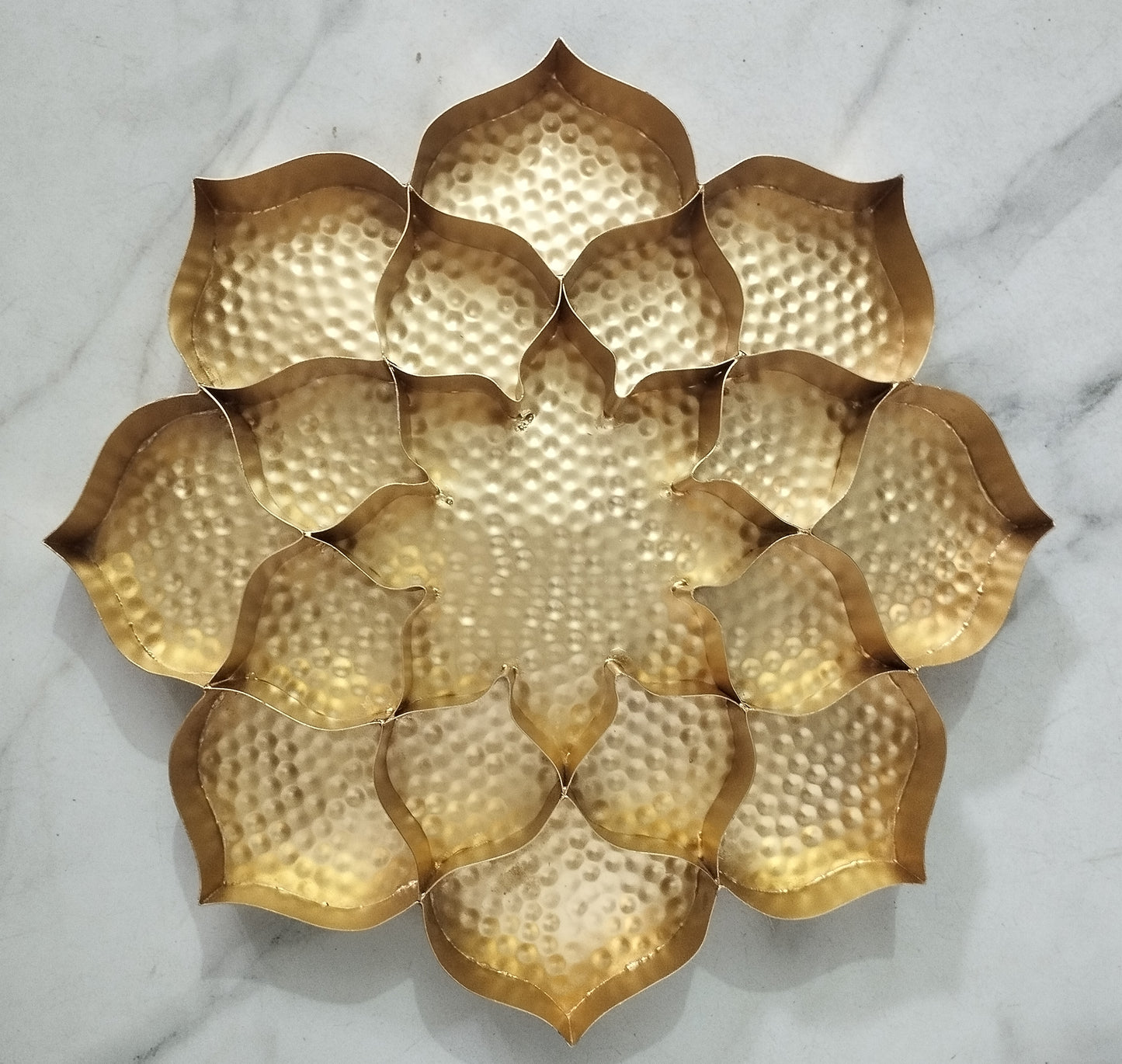 Premium 18-Inch Lotus Metal Urli (Golden Finish)