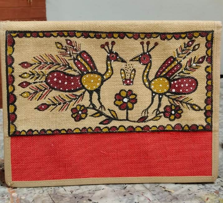 Sohrai Khovar Hand-Painted Jute File Folder