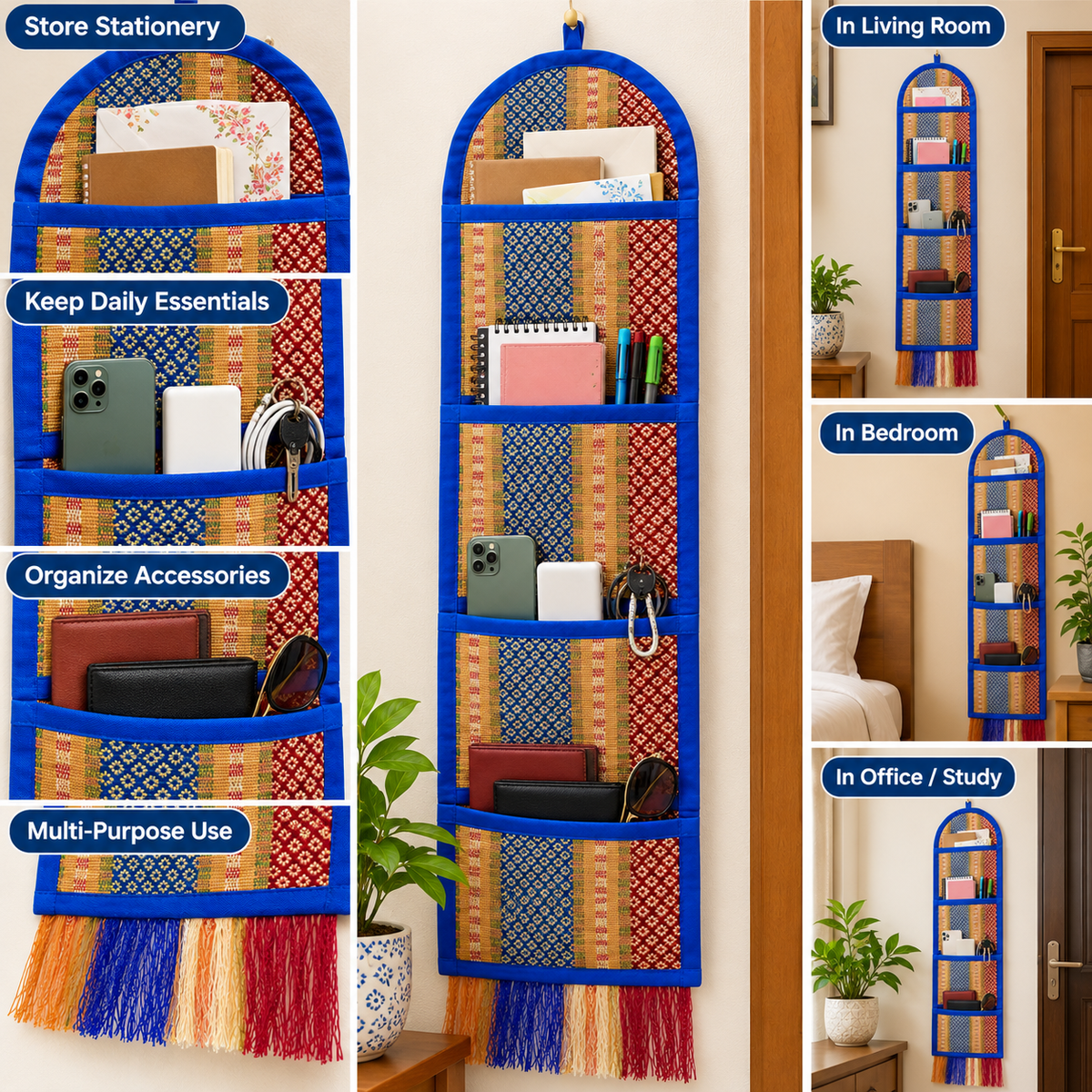 Classic Blue Wall Hanger Madur Kathi