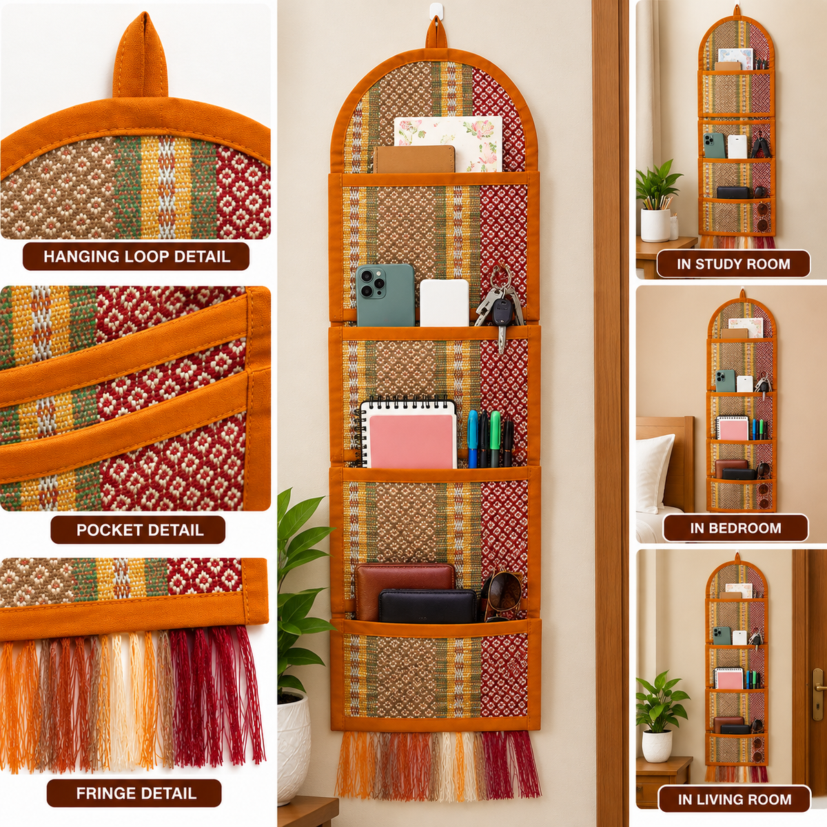 Orange Classy Wall Hanger Madur Kathi