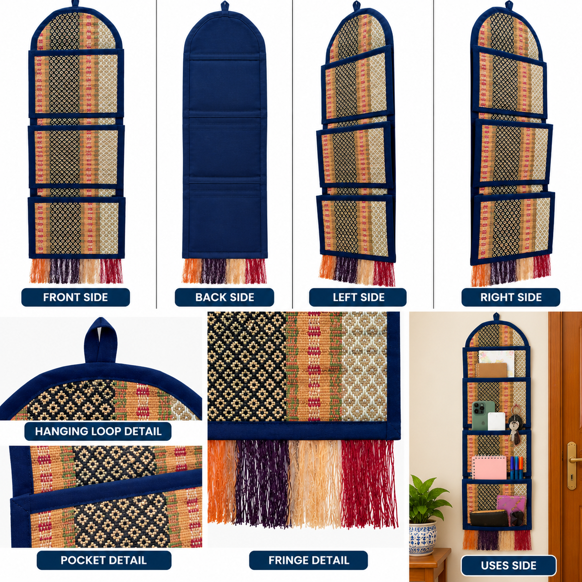 Ethnic Black Wall Hanger Madur Kathi