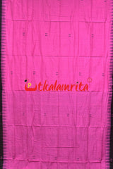 Pink Black Four Buti Khandua Cotton Saree