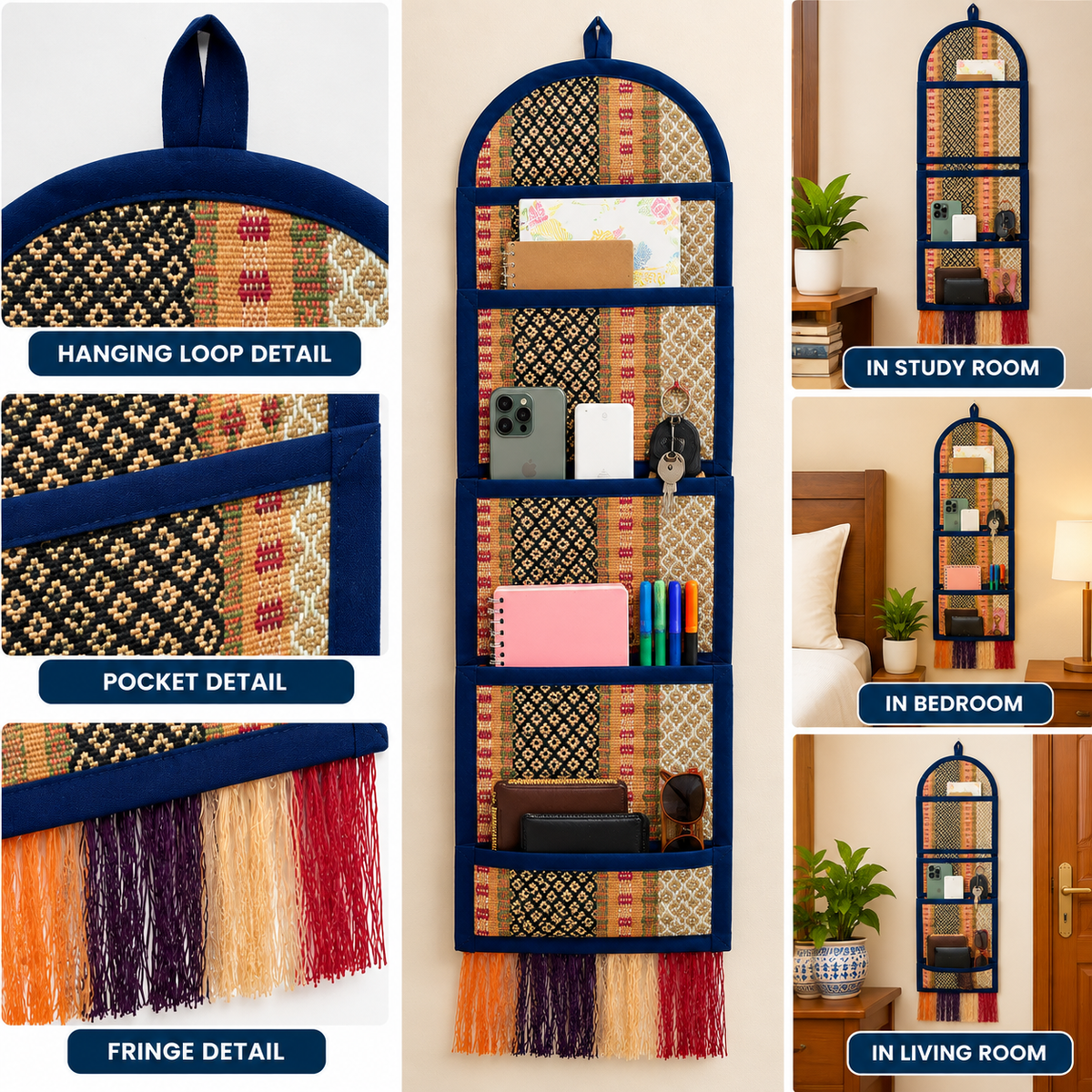 Ethnic Black Wall Hanger Madur Kathi