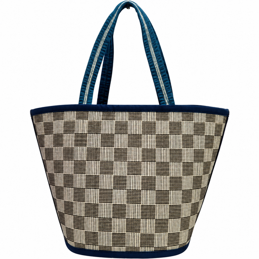 Blue & Beige Design Madur Kathi Bag