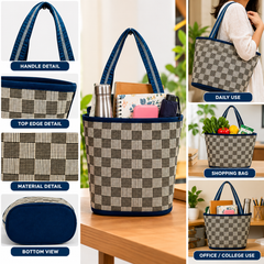 Blue & Beige Design Madur Kathi Bag