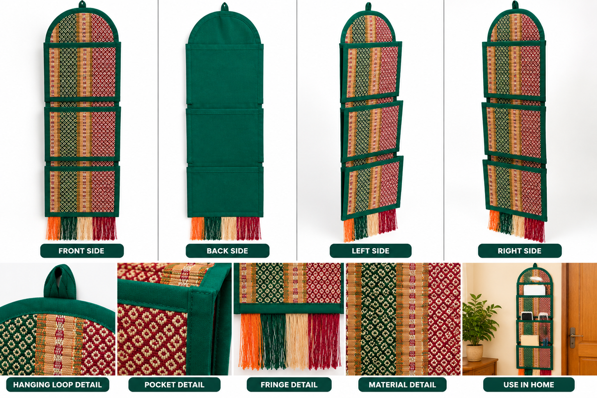 Colourful Green Wall Hanger Madur Kathi