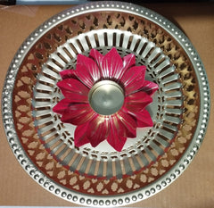 Attractive Iron Lotus Design Golden Urli Set (Set of 3)