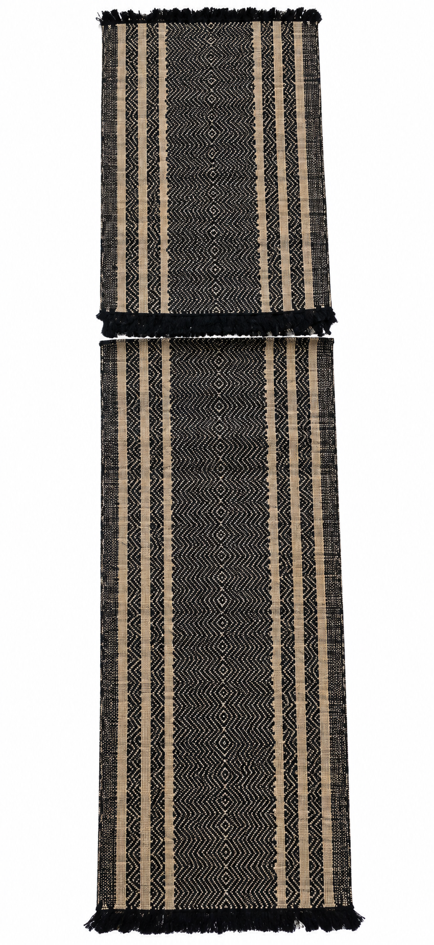 Black & Creame Runner Set Of 6 Mats